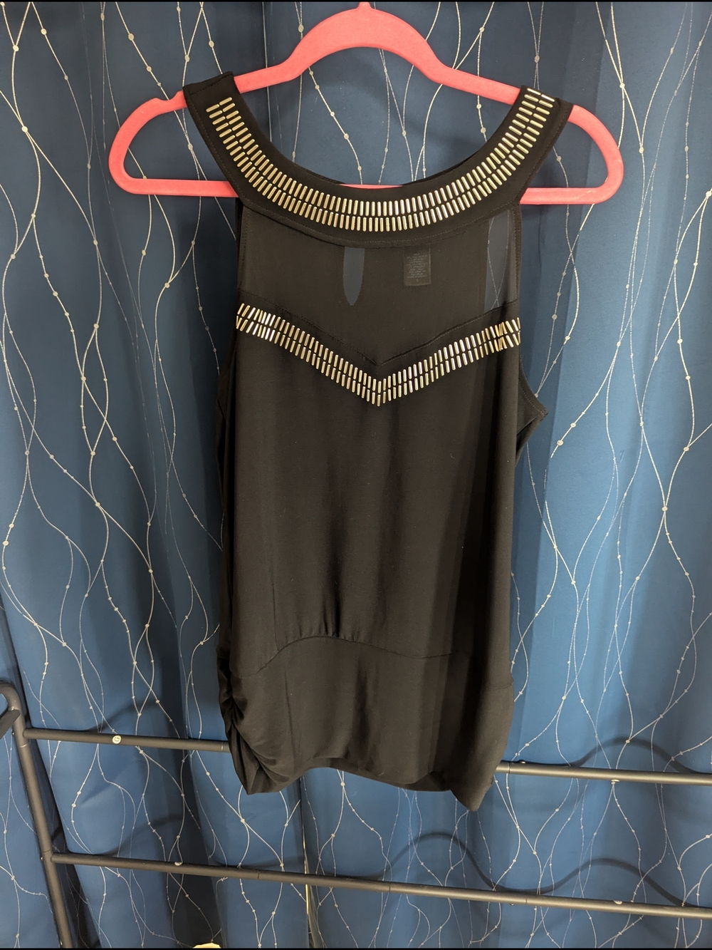 torrid Black Tank Top with Silver Studded Neckline